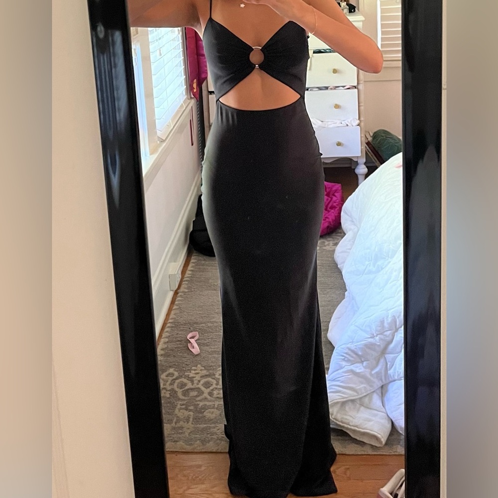 Windsor Black Cutout Slit Gown